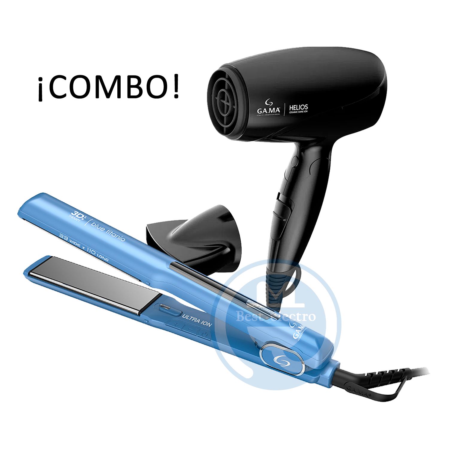 Combo Gama Alisadora Starlight 3D y Secador Helios Plegable.